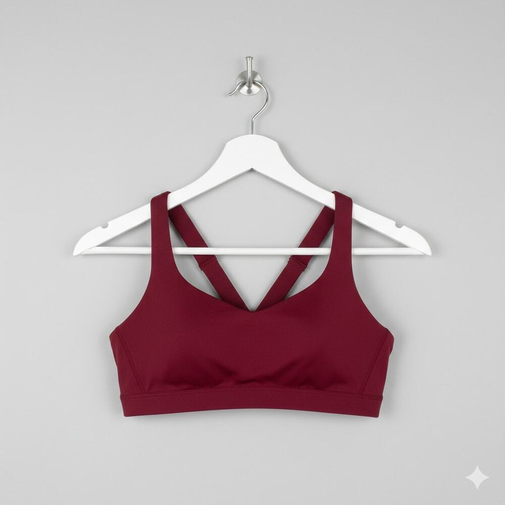 Victoria Sport Crisscross Back Sports Bra Red High Support Size Large